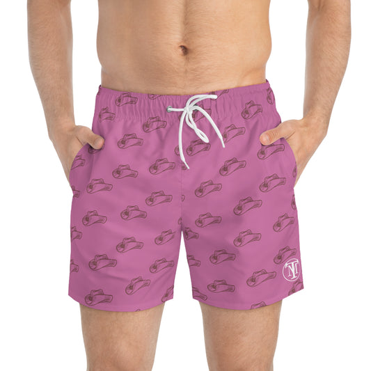 Cowboy Swim Trunks Pink